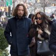 Exclusif - Chris Cornell se promene avec sa femme Vicky Karayiannis dans les rues de New York, le 15 janvier 2013.