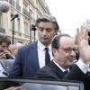 Francois Hollande au QG du parti socialiste rue de Solférino à Paris après la passation de pouvoir le 14 mai 2017. © Marc Ausset-Lacroix / Bestimage