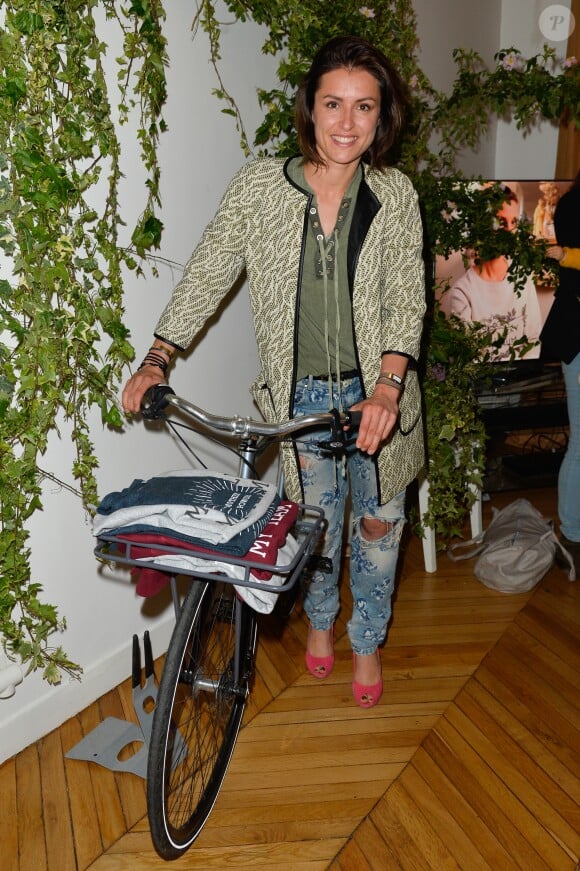 Exclusif - Julie Ferrez (Julie Imperiali) au cocktail organisé pour le lancement de "Lucky Mum", un Concept "Kids & Pets & Family Friendly" qui s'articule autour de sweats et t-shirts à messages destinés aux mamans et à la famille. Paris, le 10 mai 2017. © Olivier Borde-Guirec Coadic/Bestimage