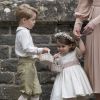 Catherine (Kate) Middleton, duchesse de Cambridge et ses enfants, la princesse Charlotte de Cambridge et le prince George de Cambridge qui sont les enfants d'honneur du mariage de Pippa Middleton et James Matthews, en l'église St Mark à Englefield, Berkshire, Royaume Uni, le 20 mai 2017.