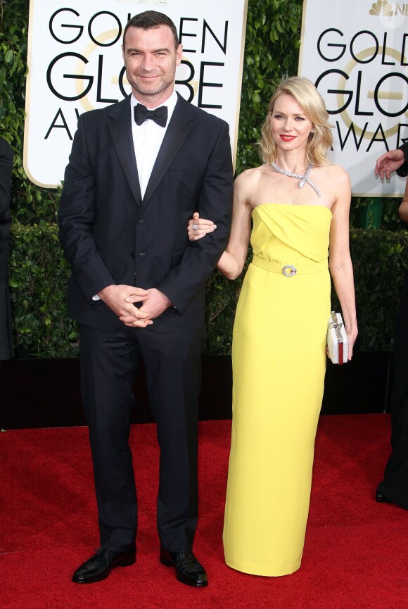Naomi Watts et son compagnon Liev Schreiber - La 72ème cérémonie annuelle des Golden Globe Awards à Beverly Hills, le 11 janvier 2015.