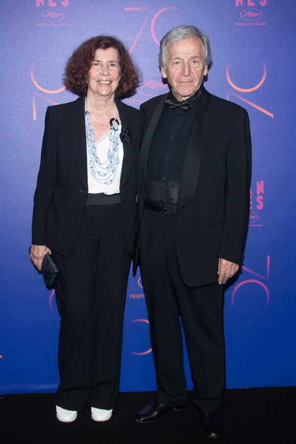 Michele Ray-Gavras et son mari Constantin Costa-Gavras - Photocall du dîner des 70 ans du Festival International du Film de Cannes. Le 23 mai 2017. © Borde-Jacovides-Moreau / Bestimage