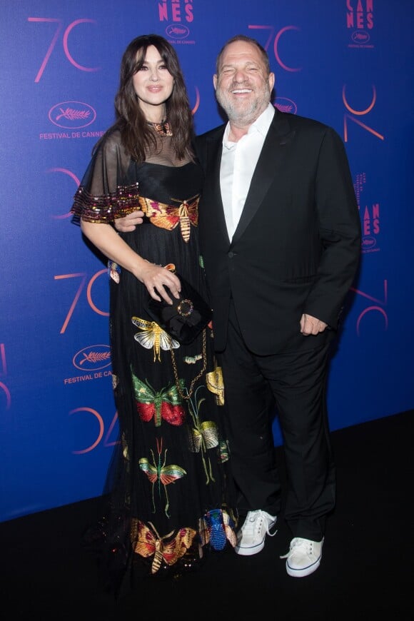 Monica Bellucci et Harvey Weinstein - Photocall du dîner des 70 ans du Festival International du Film de Cannes. Le 23 mai 2017. © Borde-Jacovides-Moreau / Bestimage