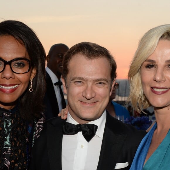 Semi-exclusif - Audrey Pulvar, Laurence Ferrari et son mari Renaud Capuçon - Soirée de la fondation Positive Planet au Palm Beach lors du 70ème festival de Cannes le 24 mai 2017. © Rachid Bellak/Bestimage