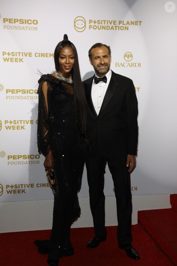 Naomi Campbell, Makram Azar - Photocall de la soirée de la fondation Positive Planet au Palm Beach lors du 70ème festival de Cannes le 24 mai 2017.