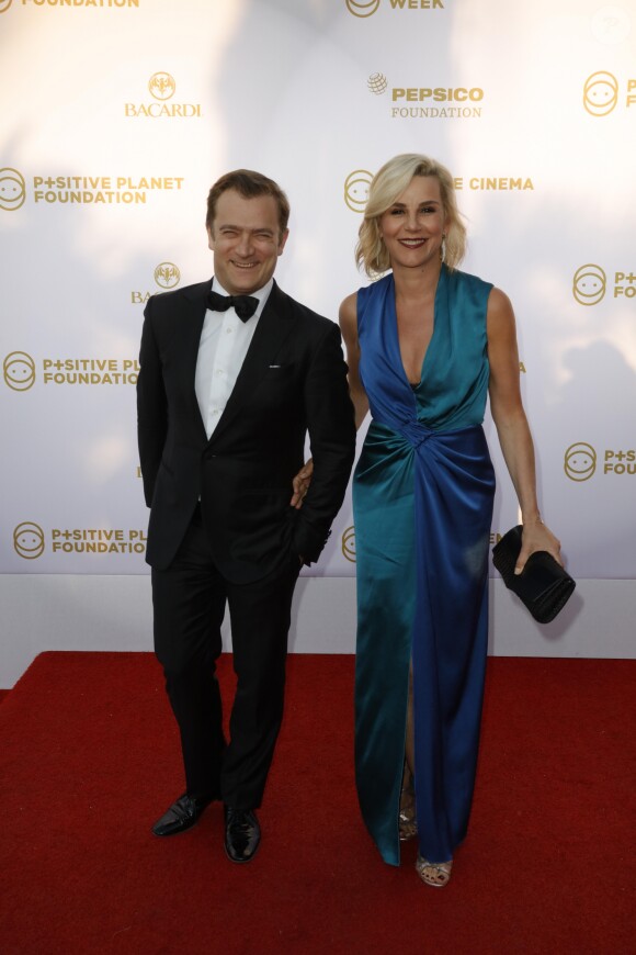 Laurence Ferrari et son mari Renaud Capuçon - Photocall de la soirée de la fondation Positive Planet au Palm Beach lors du 70ème festival de Cannes le 24 mai 2017.