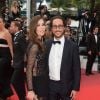 Emilie Broussouloux et Thomas Hollande montent les marches lors de la projection du film 'L'Amant Double' au Palais Des Festivals à Cannes, le 26 mai 2017