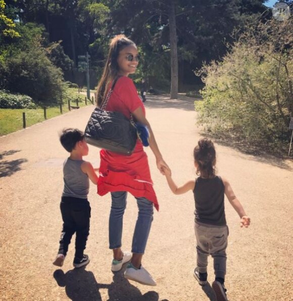 Photo d'Anaïs Pedri Monory et ses enfants Santo et Cielo. Mai 2017.