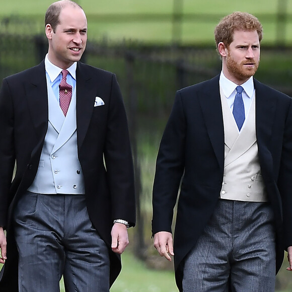 Le prince William, duc de Cambridge et son frère le prince Harry - Mariage de P. Middleton et J. Matthew, en l'église St Mark Englefield, Berkshire, Royaume Uni, le 20 mai 2017.