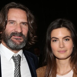 Exclusif - Frederic Beigbeder avec sa femme Lara Micheli à la 1ère édition des "Plumes d'Or du Vin et de la Gastronomie" au Pavillon Vendôme à Paris. Cette soirée récompensait, les meilleurs journalistes français et étrangers spécialisés dans le domaine du vin et de la gastronomie mais également une personnalité de renom étant très impliquée dans ces domaines. La soirée réunissait pas moins de 3 grands chefs étoilés (Anne-Sophie Pic, Arnaud Lallement et Sang Hoon Degeimbre) ainsi que le concours du chef Paul Pairet. Une première édition très épicurienne, placée sous les signes du talent et de l'élégance. Paris, le 19 mai 2016.