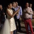 Cristina Cordula, heureuse à Capri (Italie) pour son mariage avec Frédéric, le 6 juin 2017.
