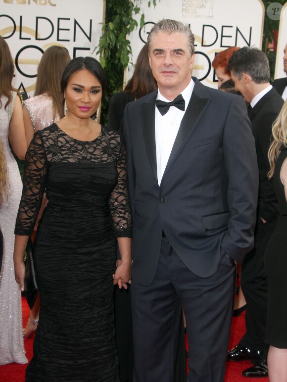 Chris Noth et sa femme Tara Wilson - 71eme cérémonie des Golden Globe Awards à Beverly Hills, le 12 janvier 2014