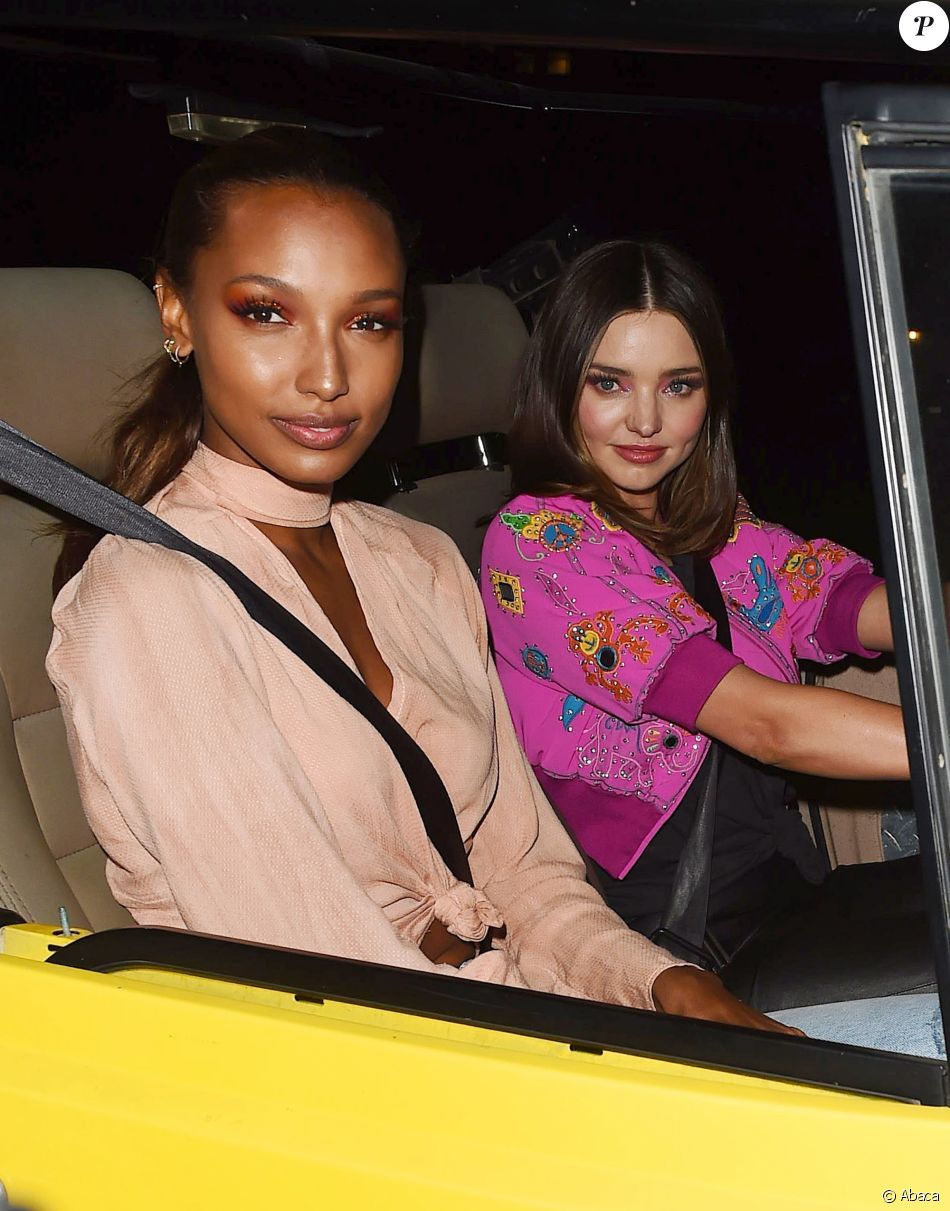 Jasmine Tookes and Miranda Kerr attending the Moschino Spring Summer