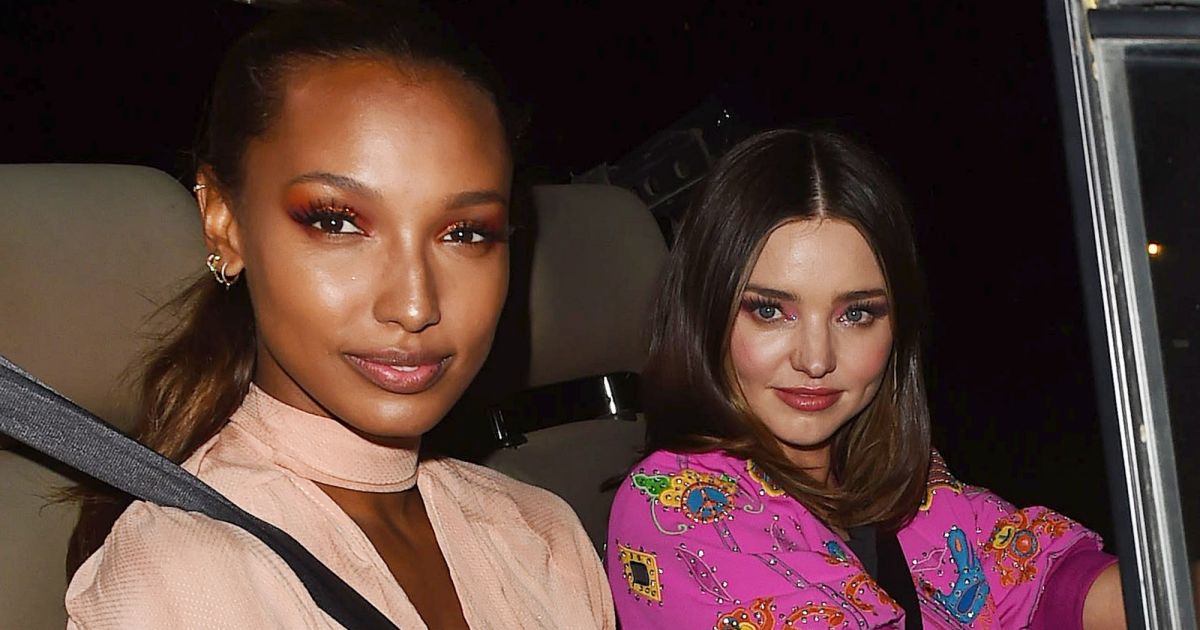 Jasmine Tookes and Miranda Kerr attending the Moschino Spring Summer