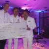 Remise du chèque à Lionel Comole, de la Fondation Arthritis par Jordan et Harold Bakalian - Personnalités lors de la soirée du Mapauto Golf Cup, au Clos des Roses à Fréjus. Le 10 juin 2017