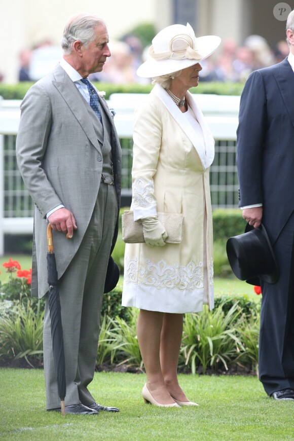 Le prince Charles de Galles et Camille Parker Bowles, la duchesse de Cornouailles au "Royal Ascot" 2013 dans le comte du Berkshire, le 18 Juin 2013.