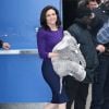 Sheryl Sandberg sort après avoir participé à l'émission ''Good Morning America'' à New York, le 24 avril 2017.