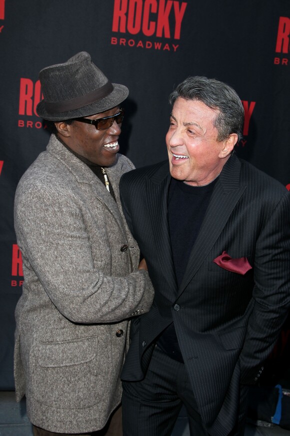 Wesley Snipes et Sylvester Stallone à New York City, le 13 mars 2014.