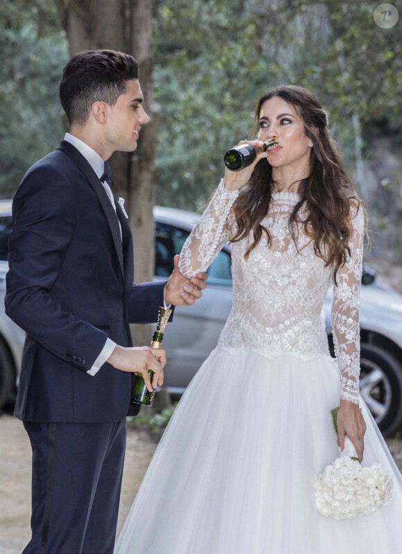 Mariage du footballeur espagnol du Borussia Dortmund Marc Bartra et de Melissa Jimenez à Barcelone le 18 juin 2017.