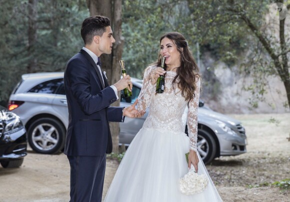 Mariage du footballeur espagnol du Borussia Dortmund Marc Bartra et de Melissa Jimenez à Barcelone le 18 juin 2017.