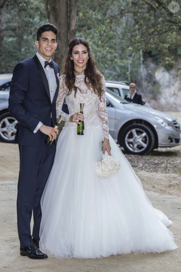 Mariage du footballeur espagnol du Borussia Dortmund Marc Bartra et de Melissa Jimenez à Barcelone le 18 juin 2017.