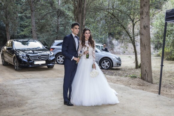 Mariage du footballeur espagnol du Borussia Dortmund Marc Bartra et de Melissa Jimenez à Barcelone le 18 juin 2017.