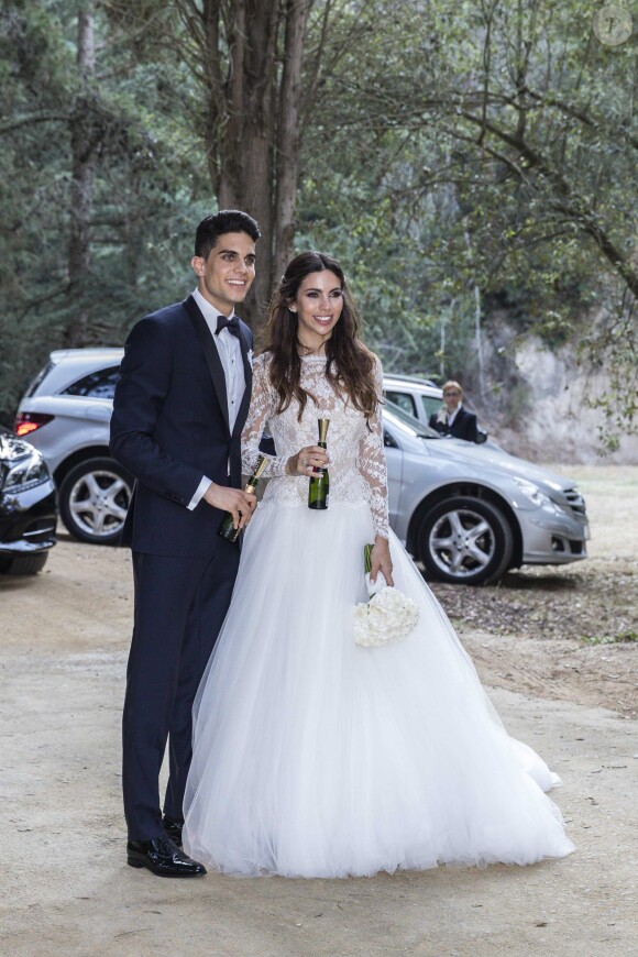 Mariage du footballeur espagnol du Borussia Dortmund Marc Bartra et de Melissa Jimenez à Barcelone le 18 juin 2017.