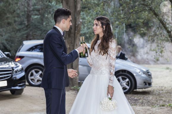 Mariage du footballeur espagnol du Borussia Dortmund Marc Bartra et de Melissa Jimenez à Barcelone le 18 juin 2017.