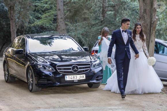 Mariage du footballeur espagnol du Borussia Dortmund Marc Bartra et de Melissa Jimenez à Barcelone le 18 juin 2017.