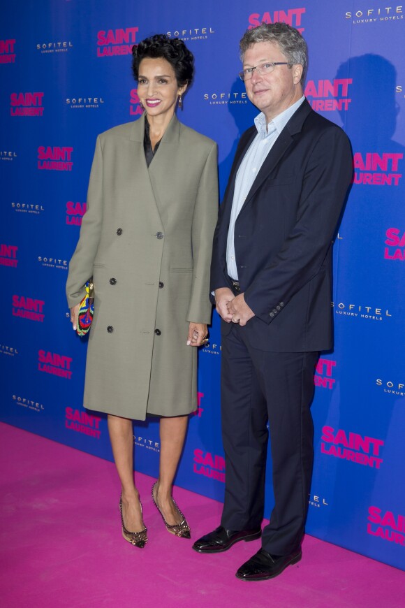 Farida Khelfa et son mari Henri Seydoux - Avant Première du film "Saint Laurent" au Centre Georges Pompidou" à Paris le 23 septembre 2014.