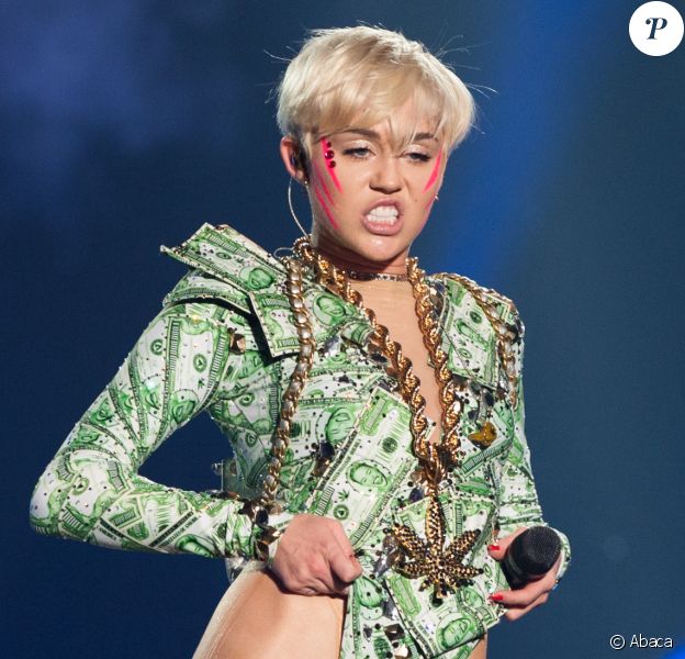 Miley Cyrus lors d'un concert à Manchester, le 14 mai 2014. Photo byPete Doherty/Photoshot/ABACAPRESS.COM
