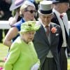 La reine Elisabeth II d'Angleterre, le prince Philip, duc d'Edimbourg - La famille royale d'Angleterre lors de la première journée des courses hippiques "Royal Ascot" le 20 juin 2017.
