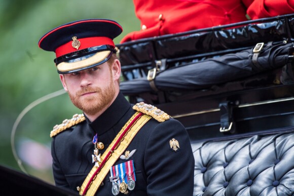 Le prince Harry lors de la parade "Trooping the colour" à Londres le 17 juin 2017.