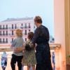 La princesse Charlene de Monaco a assisté depuis le balcon, avec ses enfants la princesse Gabriella et le prince Jacques, aux célébrations de la Saint-Jean sur la Place du palais princier le 23 juin 2017, en l'absence du prince Albert, en déplacement en Irlande. © Eric Mathon / Facebook Palais princier de Monaco
