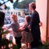 La princesse Charlene de Monaco et ses enfants la princesse Gabriella et le prince Jacques ont assisté depuis le balcon aux célébrations de la Saint-Jean sur la Place du palais princier le 23 juin 2017, en l'absence du prince Albert, en déplacement en Irlande. © Eric Mathon / Facebook Palais princier de Monaco