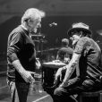 Exclusif - Eddy Mitchell et Johnny Hallyday - Répétitions du premier concert "Les Vieilles Canailles" au stade Pierre Mauroy à Lille, le 10 juin 2017 © Andre.D / Bestimage