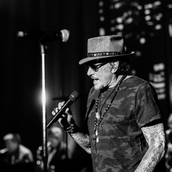 Exclusif  - Johnny Hallyday - Répétitions du premier concert "Les Vieilles Canailles" au stade Pierre Mauroy à Lille, le 10 juin 2017 © Andre.D / Bestimage Exclusive