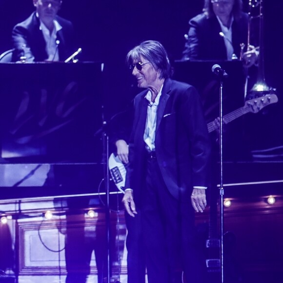 Exclusif - Eddy Mitchell, Johnny Hallyday et Jacques Dutronc - Premier concert "Les Vieilles Canailles" au stade Pierre Mauroy à Lille, le 10 juin 2017 © Andre.D / Bestimage