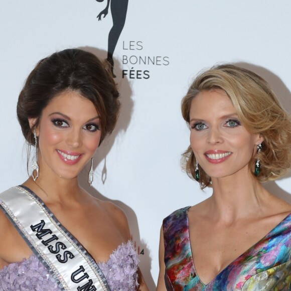 Iris Mittenaere (Miss Univers 2017), Sylvie Tellier au Gala de charité au profit de l'association "Les Bonnes fées" à l'hôtel d'Evreux, Place Vendôme à Paris, le 20 mars 2017. © CVS/Bestimage