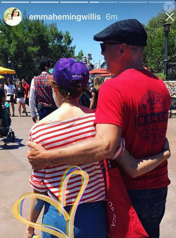 Bruce Willis et sa fille Tallulah à Disneyland - Photo publiée sur Instagram en InstaStory le 28 juin 2017