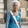 La comtesse Alice Trolle-Wachtmeister et le comte Hans Gabriel Wachtmeister au mariage de la princesse Madeleine de Suède et de Christopher O'Neill au Palais Royal à Stockholm le 8 juin 2013. Alice Trolle-Wachtmeister, qui fut au service de la cour suédoise pendant quarante ans comme dame d'honneur et maîtresse de la gardde-robe, est morte le 26 juin 2017 à 91 ans.