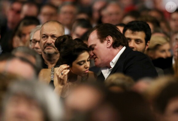 Quentin Tarantino et sa compagne Daniella Pick à la cérémonie d'ouverture du 8ème festival Lumière de Lyon, le 8 octobre 2016. © Dominique Jacovides/Bestimage