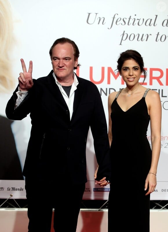 Quentin Tarantino et sa compagne Daniella Pick au photocall de la cérémonie d'ouverture du 8ème festival Lumière de Lyon, le 8 octobre 2016. © Dominique Jacovides/Bestimage
