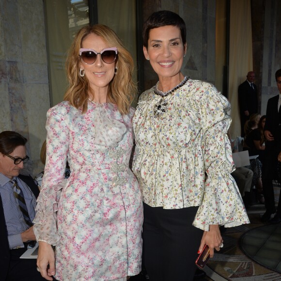 Céline Dion, Cristina Cordula au front row du défilé de mode Haute-Couture "Giambattista Valli" collection Automne-Hiver 2017/2018 au Petit Palais à Paris, France, le 3 juillet 2017. © CVS-Veeren/Bestimage