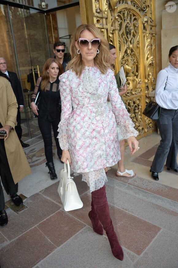 Céline Dion arrive au défilé de mode Haute-Couture "Giambattista Valli" collection Automne-Hiver 2017/2018 au Petit Palais à Paris, France, le 3 juillet 2017. © CVS-Veeren/Bestimage