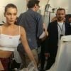Exclusif - Bella Hadid en backstage du défilé de mode Alexandre Vauthier lors de la fashion week Haute Couture Automne/Hiver 2017/2018 au Grand Palais à Paris, le 4 juillet 2017. © CVS/Veeren/Bestimage