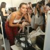 Exclusif - Bella Hadid en backstage du défilé de mode Alexandre Vauthier lors de la fashion week Haute Couture Automne/Hiver 2017/2018 au Grand Palais à Paris, le 4 juillet 2017. © CVS/Veeren/Bestimage
