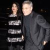 George Clooney et sa femme Amal Alamuddin (enceinte) vont dîner au restaurant Lapérouse à Paris le 25 février 2017.