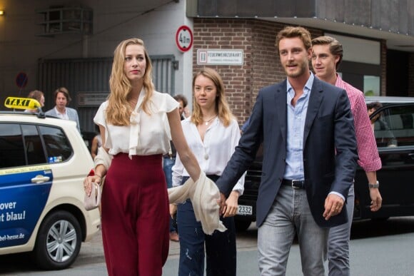 Pierre Casiraghi, sa femme Beatrice Borromeo et la princesse Alexandra de Hanovre - Soirée d'avant-mariage du Prince Ernst junior de Hanovre et de Ekaterina Malysheva, à la Brasserie Ernst August Brauhaus, à Hanovre, Allemagne, le 7 juillet 2017