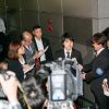 Kei Komuro, compagnon de la princesse Mako d'Akishino, face aux médias le 17 mai 2017 à Tokyo après la révélation de leurs fiançailles.